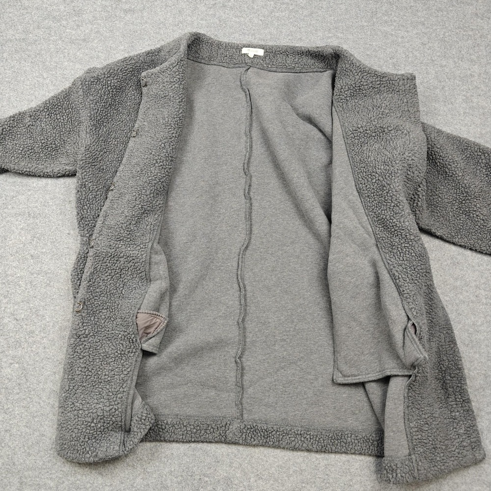 Madewell Coatigan Womens XL Gray Fleece Snap Front Longline Pockets Warm - Picture 2 of 9